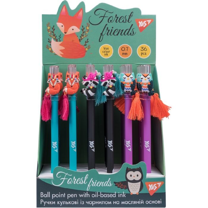 Ручка шариковая Yes Forest Friends 0,7 мм синяя (412073) изображение 5
