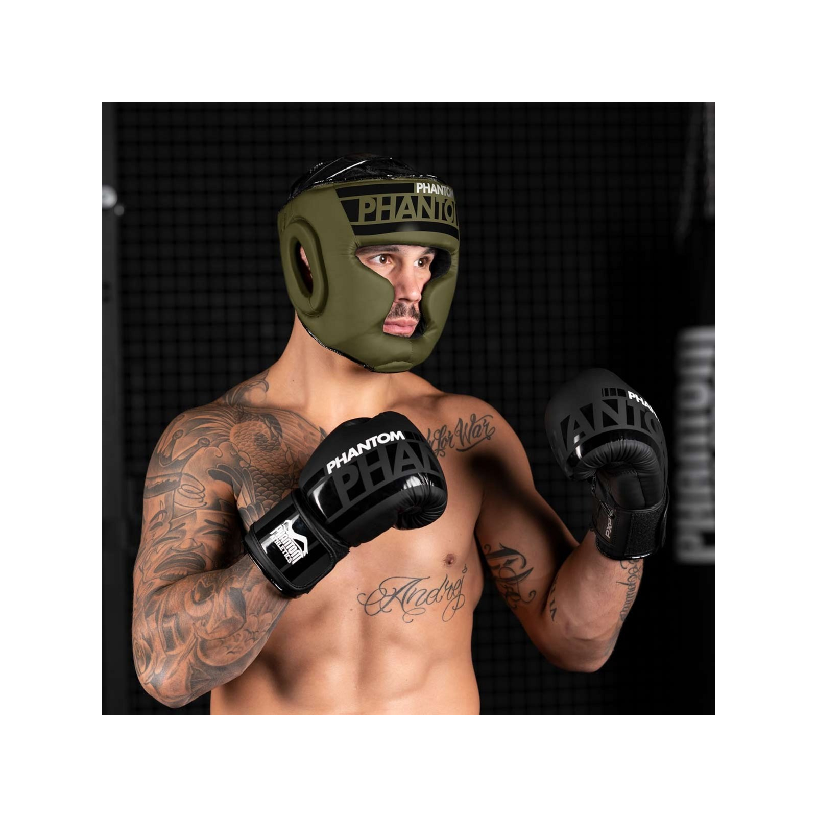 Боксерский шлем Phantom APEX Full Face Army Green (PHHG2402) изображение 9