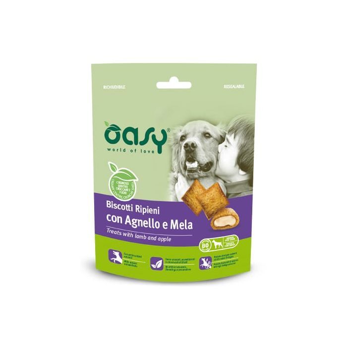 Ласощі для собак OASY TREATS Ягня та яблуко 80 г (8053017346205)