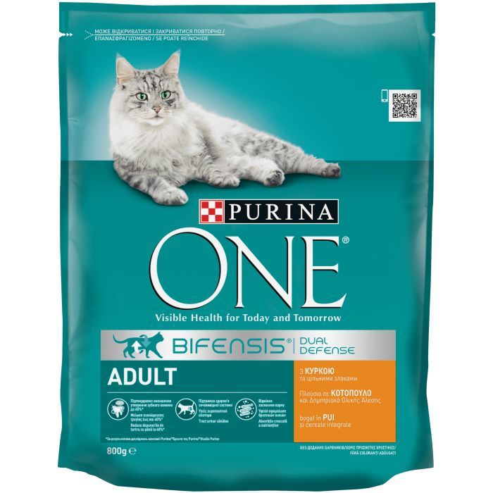 Сухой корм для кошек Purina One Adult Cat Chicken & WhlG 800 г (7613035467866)