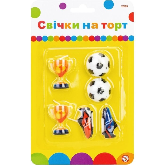 Свеча Maxi Футбол 6 шт на торт (MX624032)