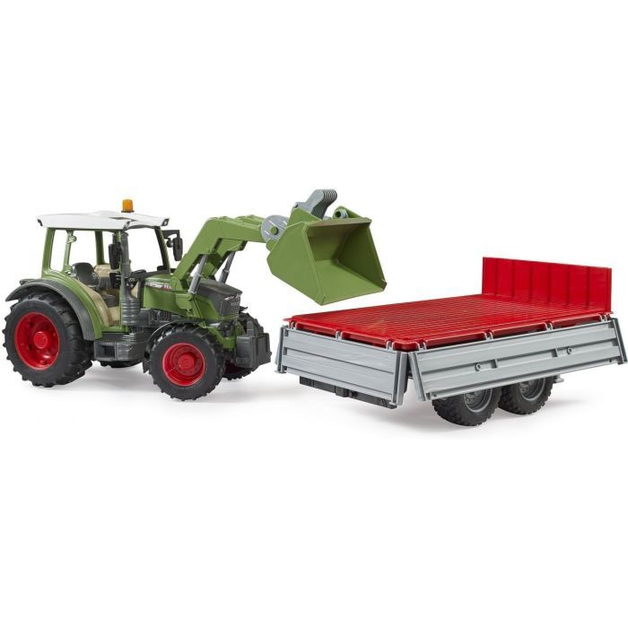 Спецтехника Bruder Трактор Fendt Vario 211 с передним погрузчиком и прицепом (02182) изображение 3
