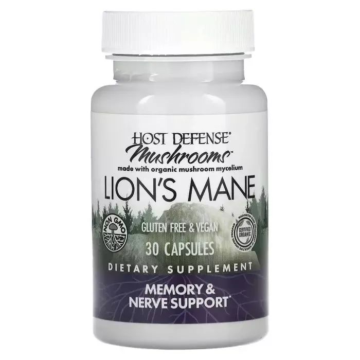 Травы Fungi Perfecti Ежовик гребенчатый, Поддержка памяти и нервов, Lion's Mane, (FPI-03161)