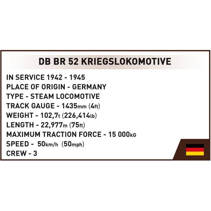 Конструктор Cobi Локомотив Kriegslokomotive Class 52 1:35, 2476 деталей (COBI-6281) изображение 11