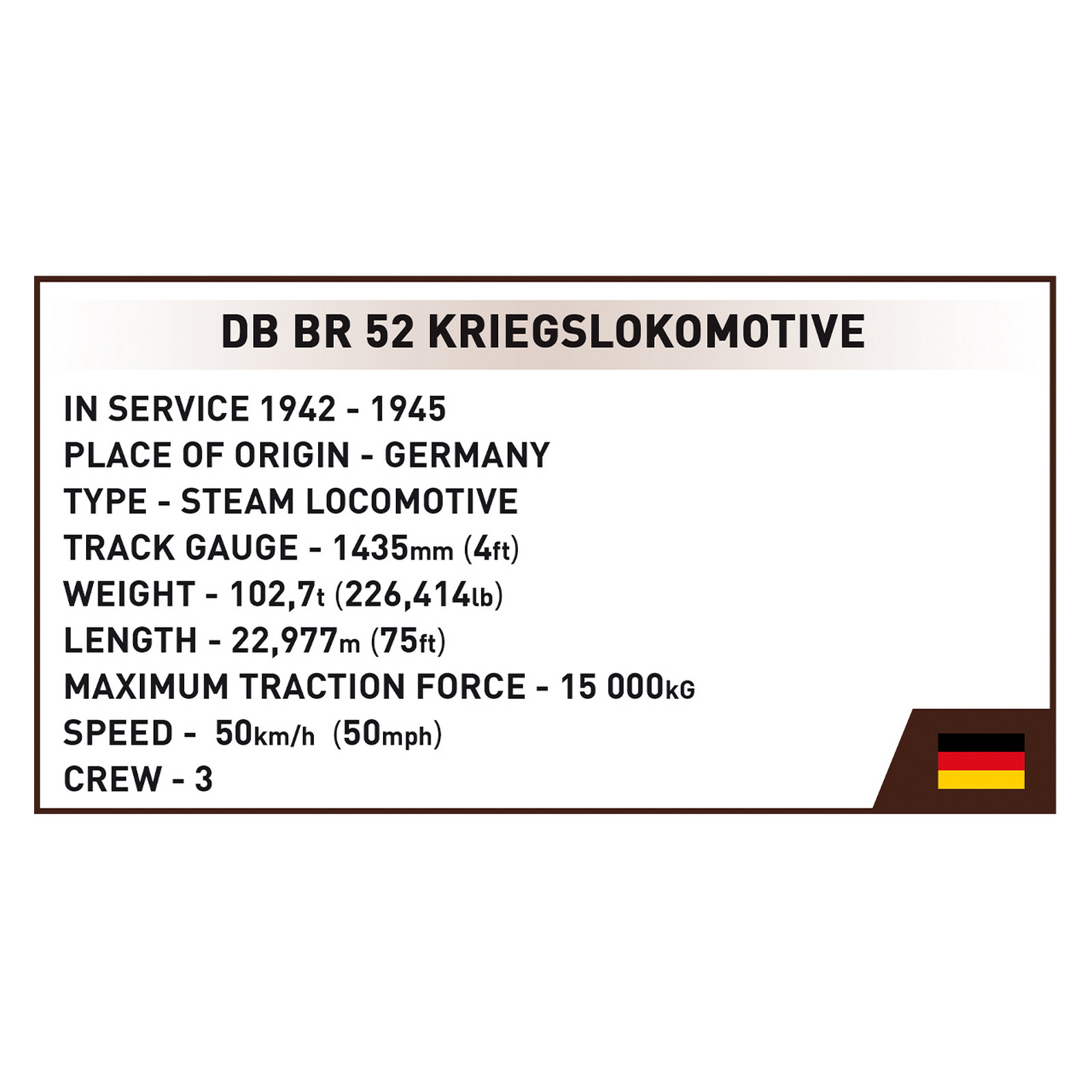 Конструктор Cobi Локомотив Kriegslokomotive Class 52 1:35, 2476 деталей (COBI-6281) зображення 11