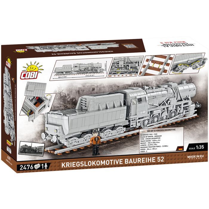 Конструктор Cobi Локомотив Kriegslokomotive Class 52 1:35, 2476 деталей (COBI-6281) изображение 2