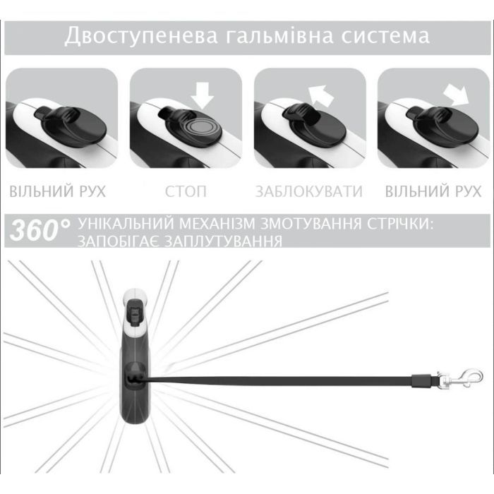 Поводок для собак WAUDOG R-leash "Харли Квинн" L до 50 кг 5 м (8126-1016-01) изображение 5