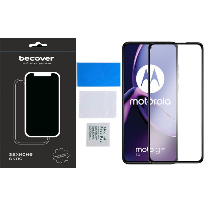 Стекло защитное BeCover Motorola Moto G84 Black (710108) изображение 4