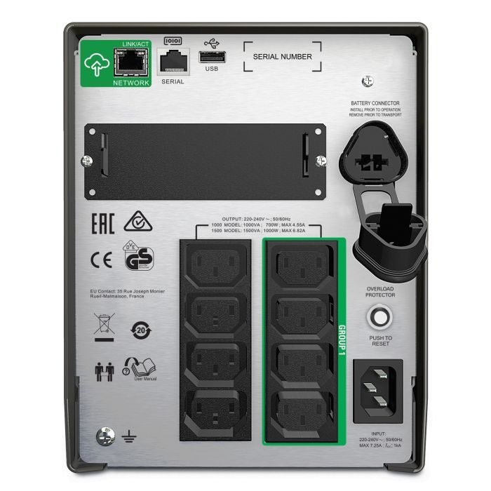 Источник бесперебойного питания APC Smart-UPS 1000VA LCD SmartConnect (SMT1000IC) изображение 2