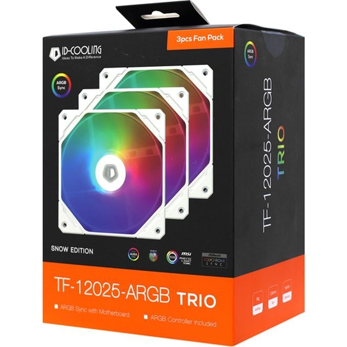 Кулер для корпуса ID-Cooling TF-12025-ARGB-TRIO-SNOW изображение 8