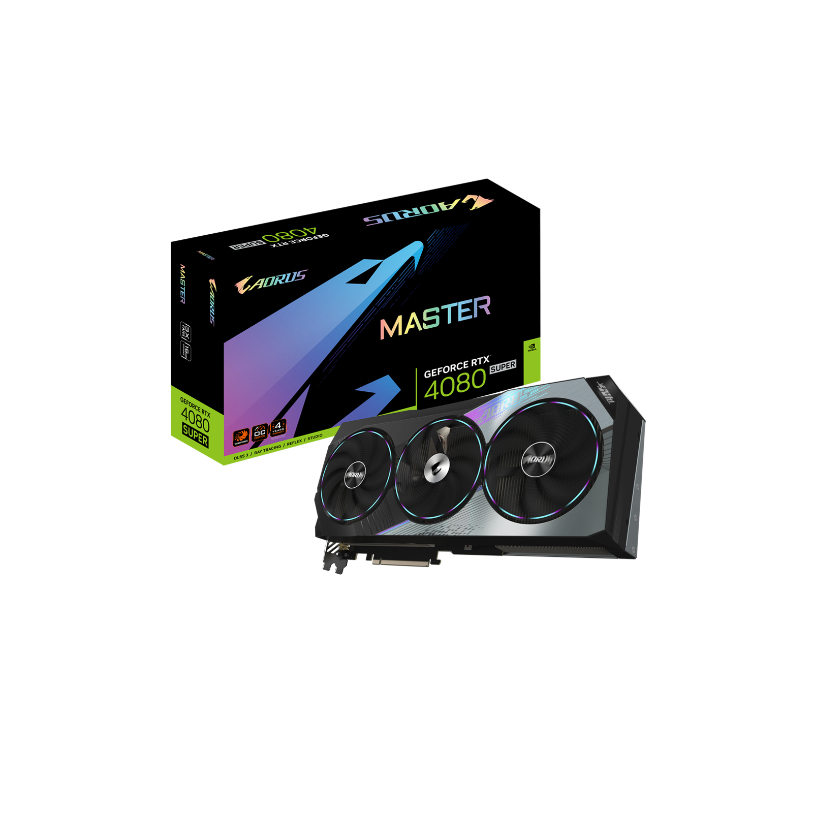 Відеокарта GIGABYTE GeForce RTX4080 SUPER 16Gb AORUS MASTER (GV-N408SAORUS M-16GD) зображення 2