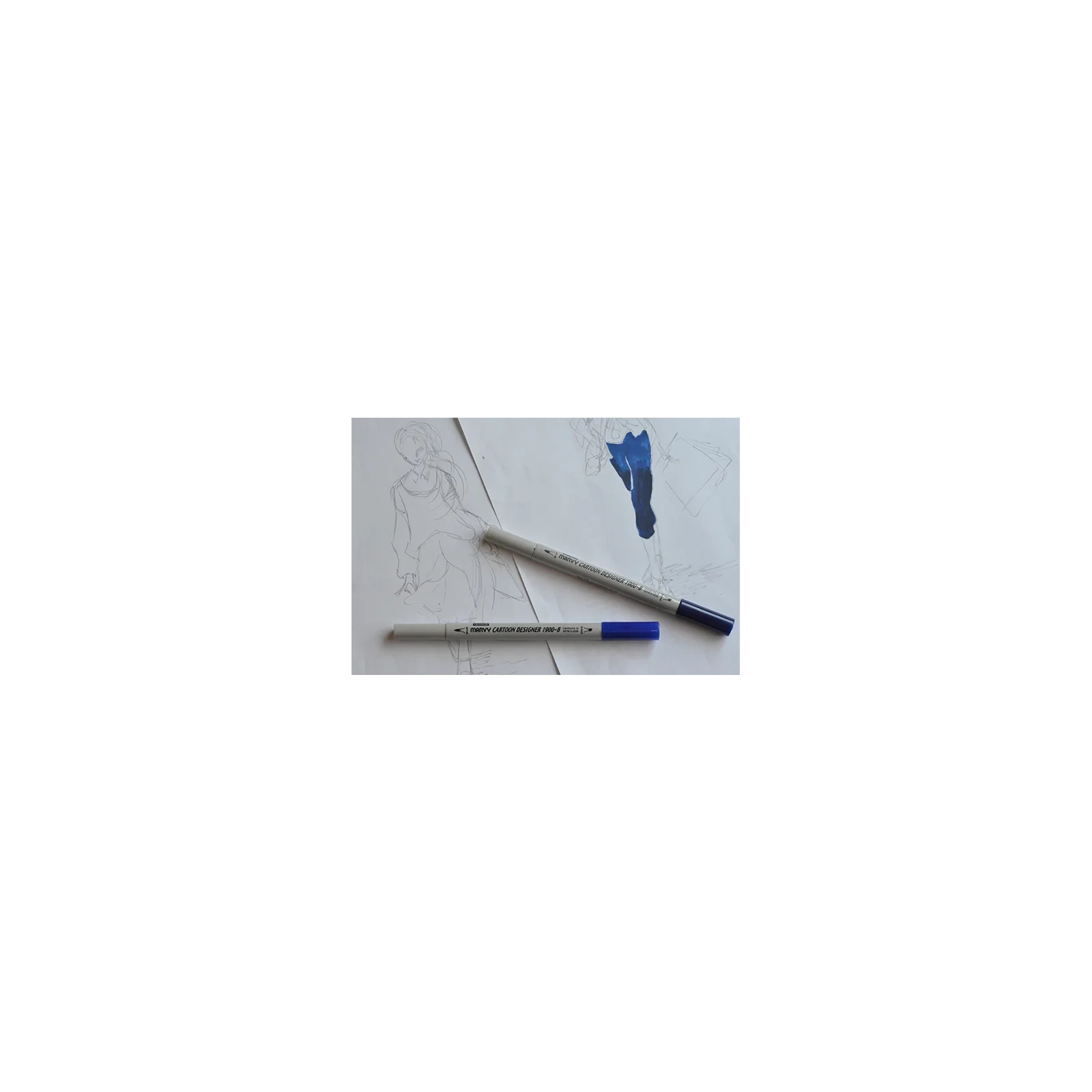 Художній маркер Marvy двосторонній 1900B-S Світло-блакитний (752481291100) зображення 4