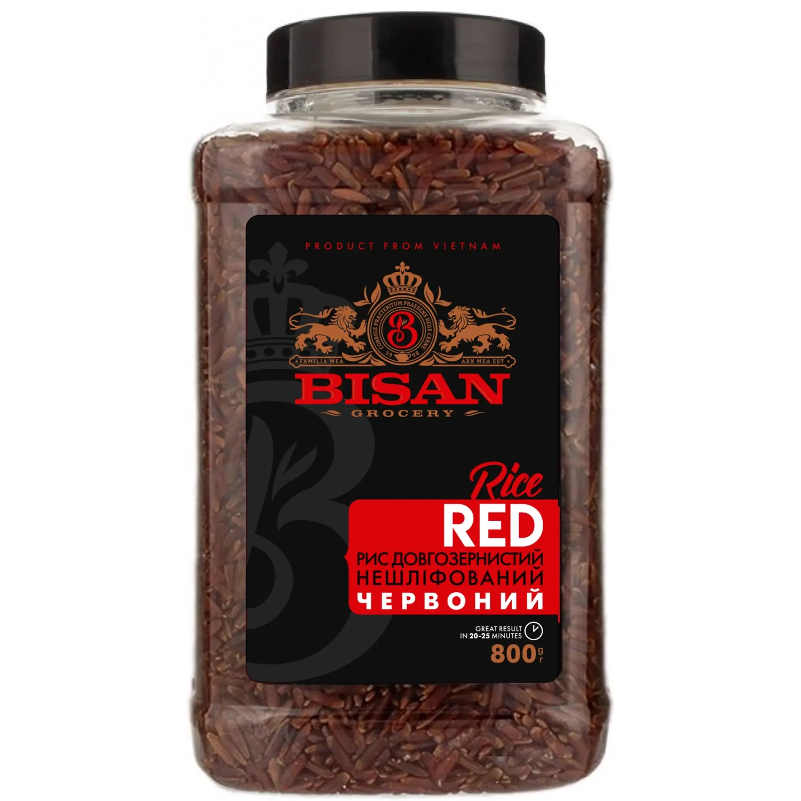 Крупа Bisan Рис длиннозернистый нешлифованный Красный 800 г (4820186124521)