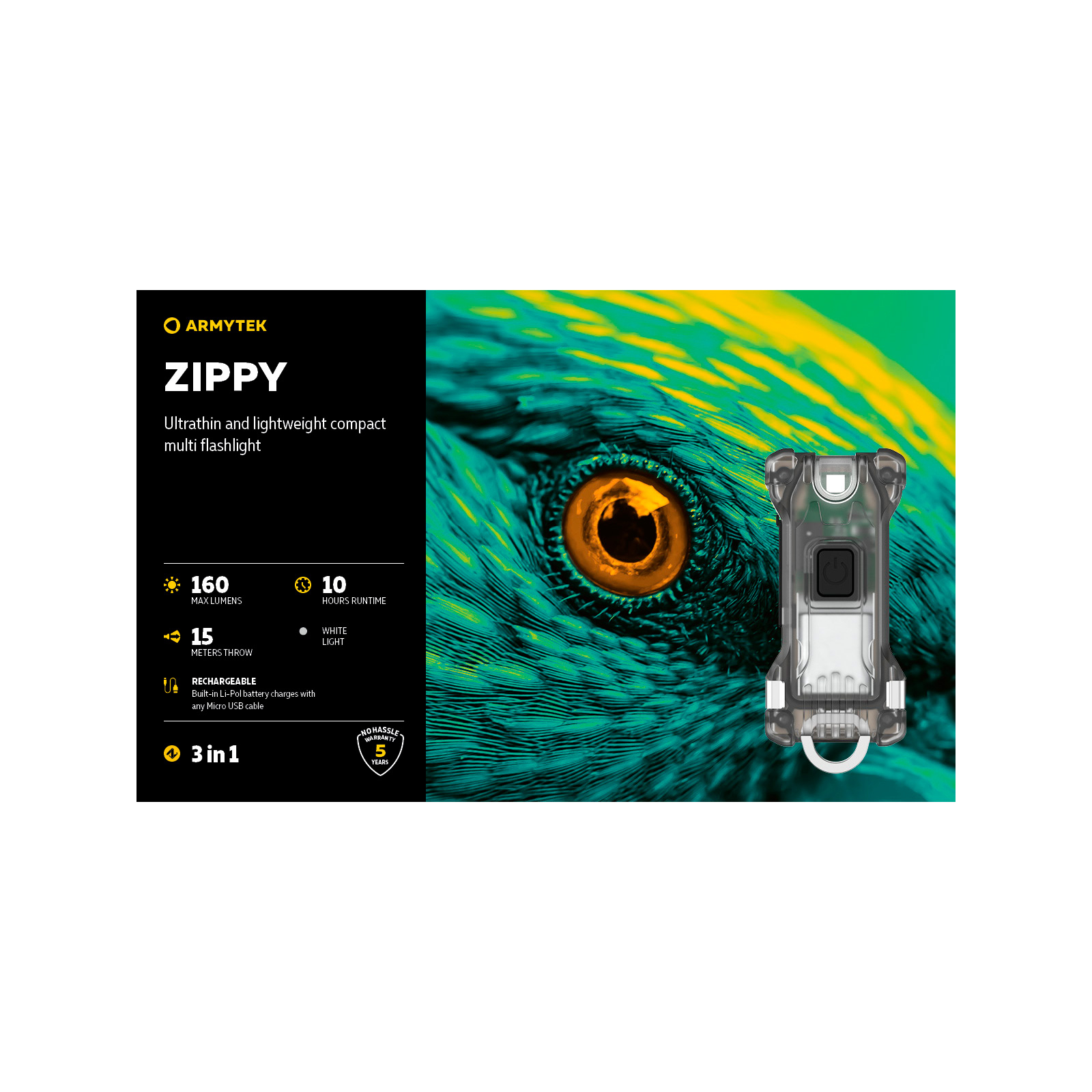 Ліхтар Armytek Zippy Grey (F06001G) зображення 6