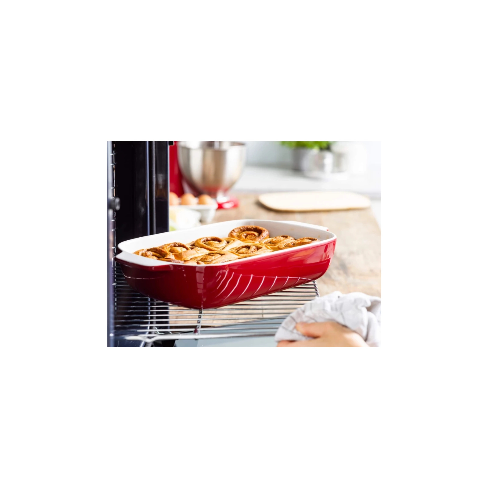 Форма для выпечки KitchenAid з кришкою керамогранітна 3,8 л Кремова (CC006109-001) изображение 5