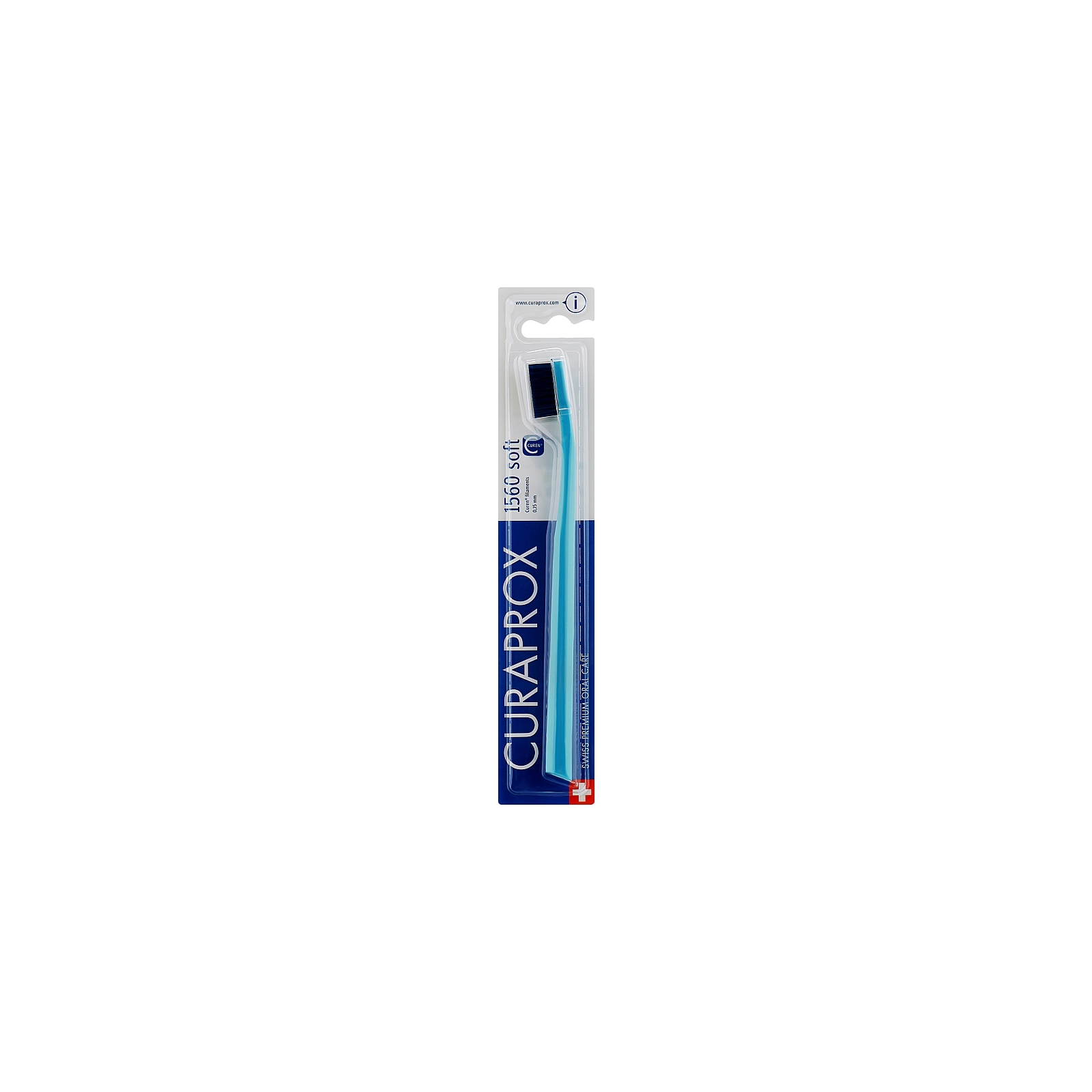 Зубна щітка Curaprox CS 1560 Soft М'яка D 0.15 мм Блакитна із синьою щетиною (CS 1560-01)