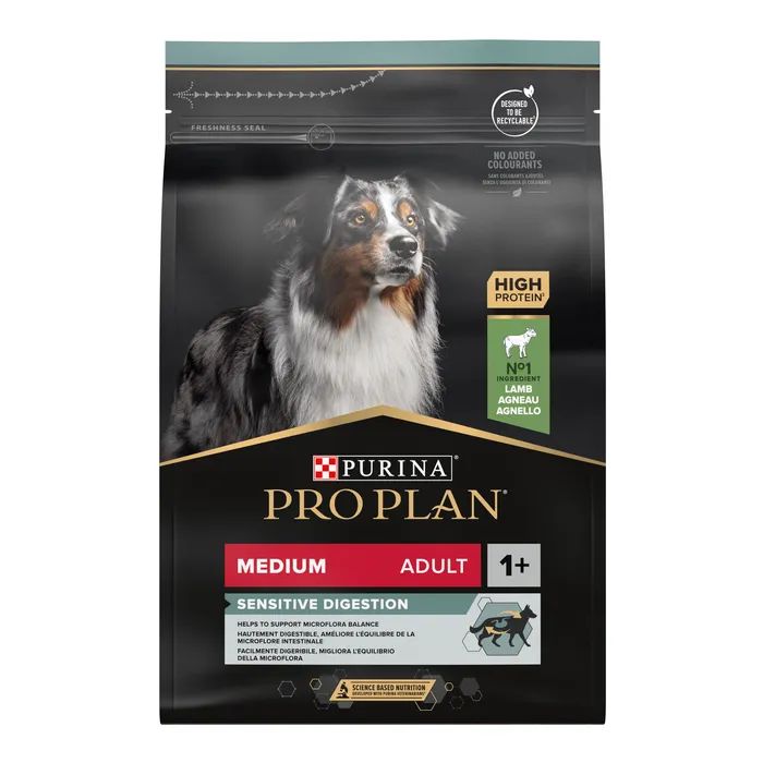 Сухой корм для собак Purina Pro Plan Medium с чувствительным пищеварением (ягненок) 3 кг (7613035214798) изображение 2