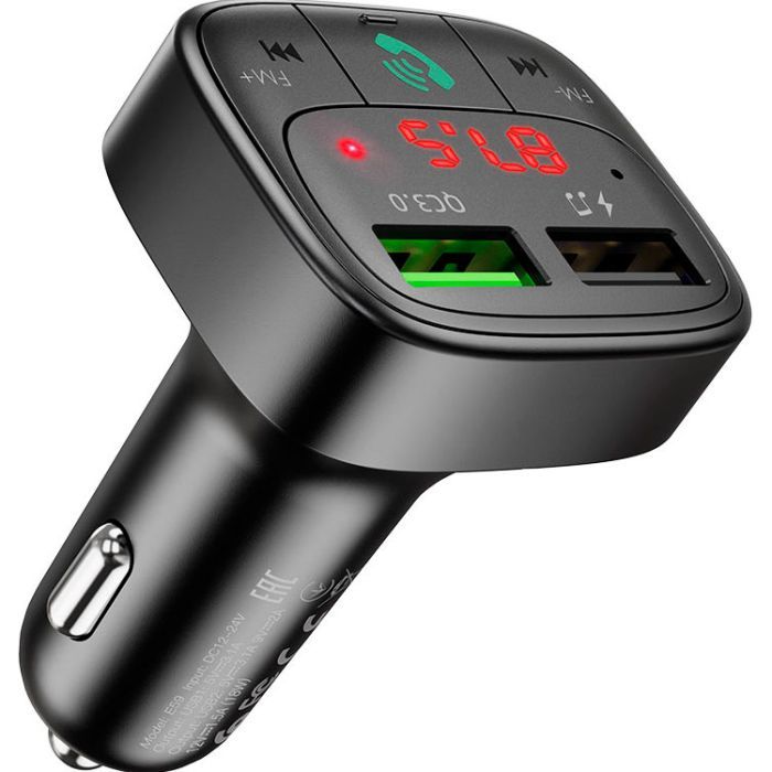 FM модулятор HOCO E59, Black, Box (E59) изображение 2