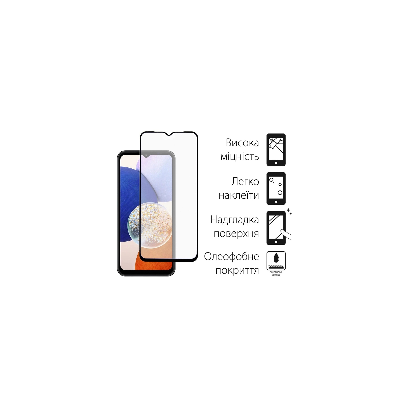 Чехол для мобильного телефона Dengos Kit for Samsung Galaxy A14 5G case + glass (Mint) (DG-KM-14) изображение 3
