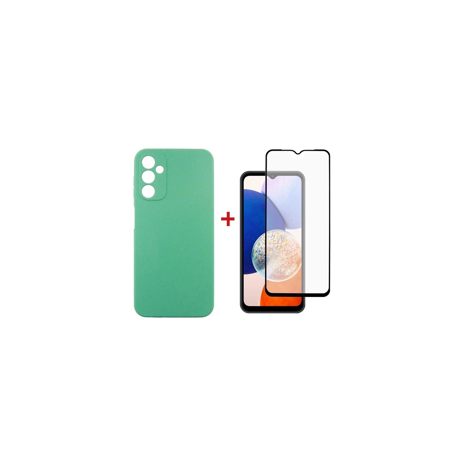 Чехол для мобильного телефона Dengos Kit for Samsung Galaxy A14 5G case + glass (Mint) (DG-KM-14)