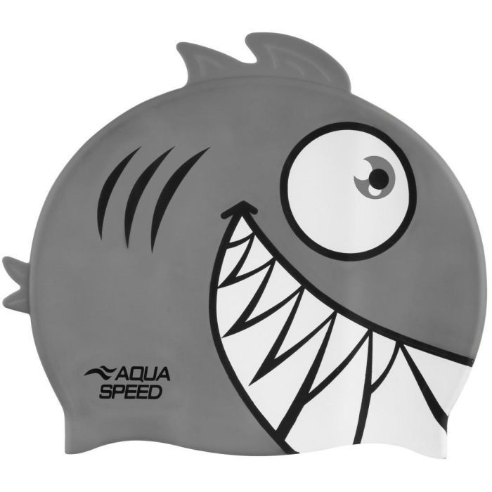 Шапка для плавания Aqua Speed Zoo Pirana 246-26 9701 сірий Діт OSFM (5908217697011)