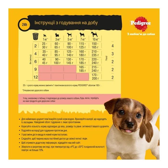 Сухий корм для собак Pedigree для цуценят малих порід з птицею та овочами 7 кг (5998749145210) зображення 3
