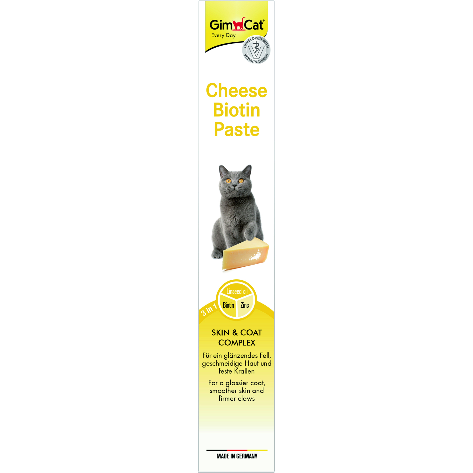Паста для тварин GimCat Cheese Biotin Paste cирна з біотином 100 г (4002064401010) зображення 2