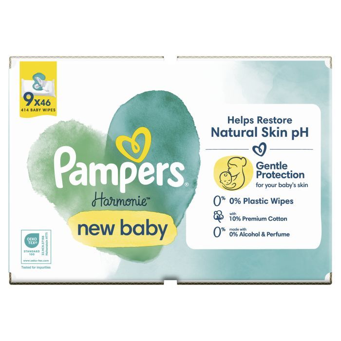 Детские влажные салфетки Pampers Harmonie New baby 24 пачки х 46 шт (8006540815953) изображение 2