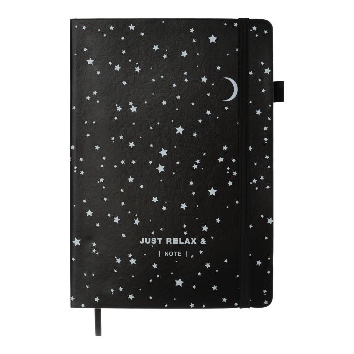 Книга записная Buromax RELAX А5 96 листов, чистый (черный бум.) розовый (BM.295422-10)