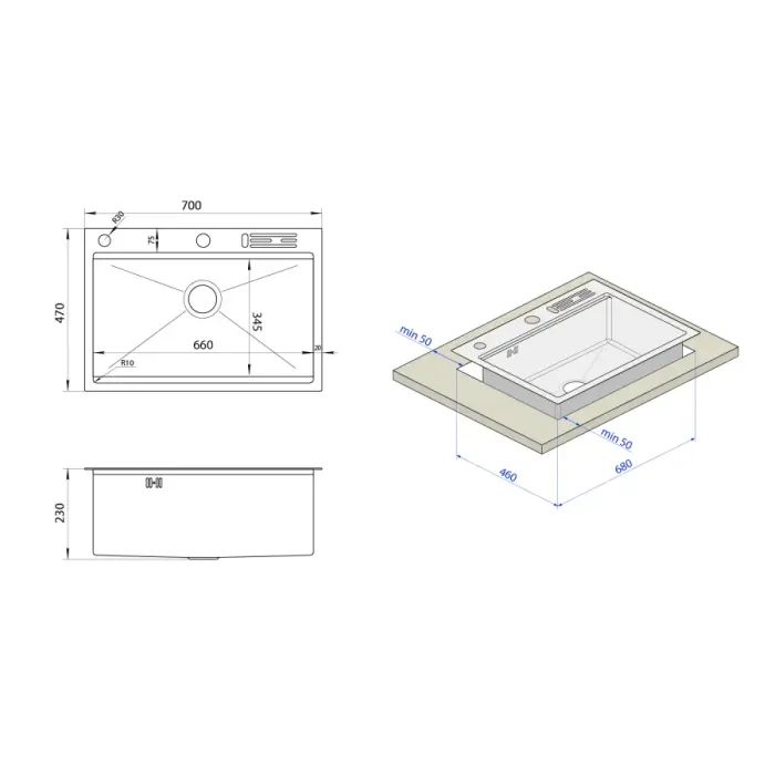Мийка кухонна Nett NB-7048 (040425) зображення 6