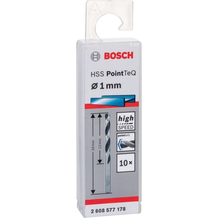Сверло Bosch по металлу HSS-PointTeQ, 1х12х34мм, 10шт (2.608.577.178) изображение 2