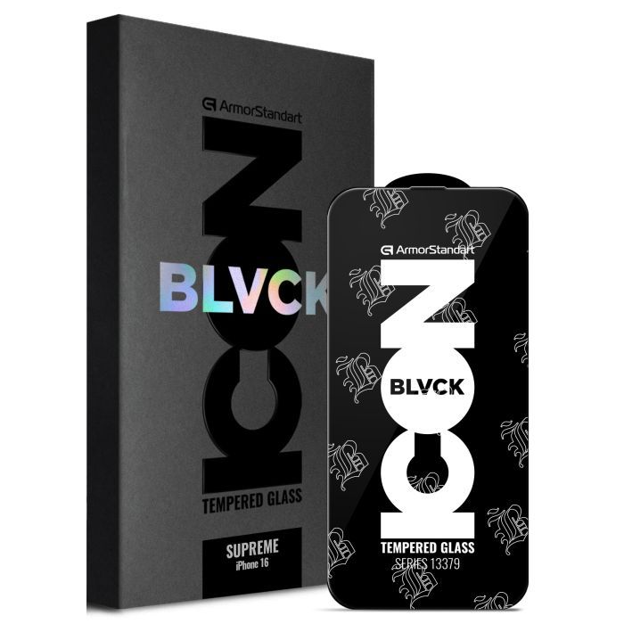 Скло захисне Armorstandart Supreme Black Icon 2.5D Apple iPhone 16 Black (ARM78035)