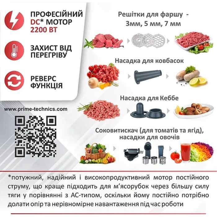 Мясорубка PRIME Technics PG 2243 WGD изображение 9