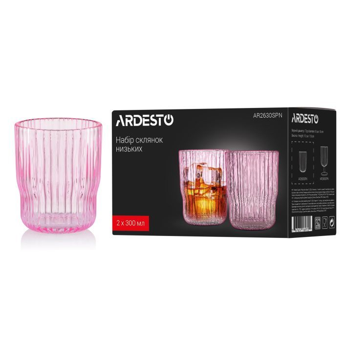 Набор стаканов Ardesto 300мл, 2шт, скло, зелений (AR2630SGR) изображение 5