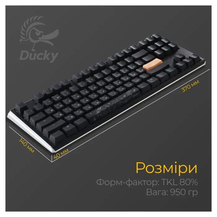 Клавиатура Ducky One 3 TKL Cherry MX Brown RGB UA USB White (DKON2187ST-BUAPXPWWWSC1) изображение 11