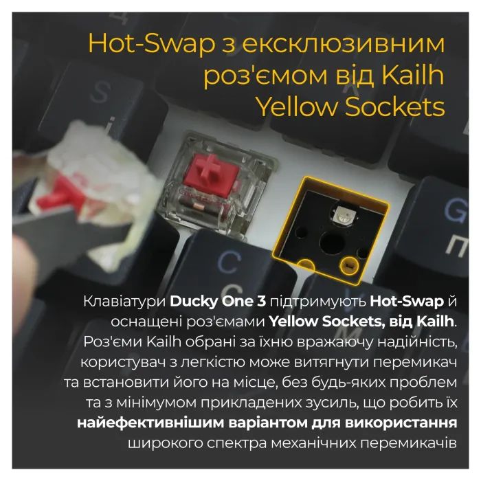 Клавиатура Ducky One 3 TKL Cherry MX Brown RGB UA USB White (DKON2187ST-BUAPXPWWWSC1) изображение 12