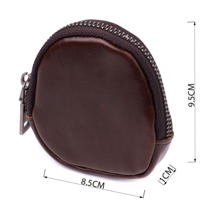 Кошелек Vintage Компактный для монет из натуральной кожи Коричневый (sale_15101) изображение 3