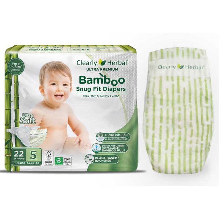 Подгузники Clearly Herbal Bamboo, розмір 5 (11-18 кг), 22 шт (1137)