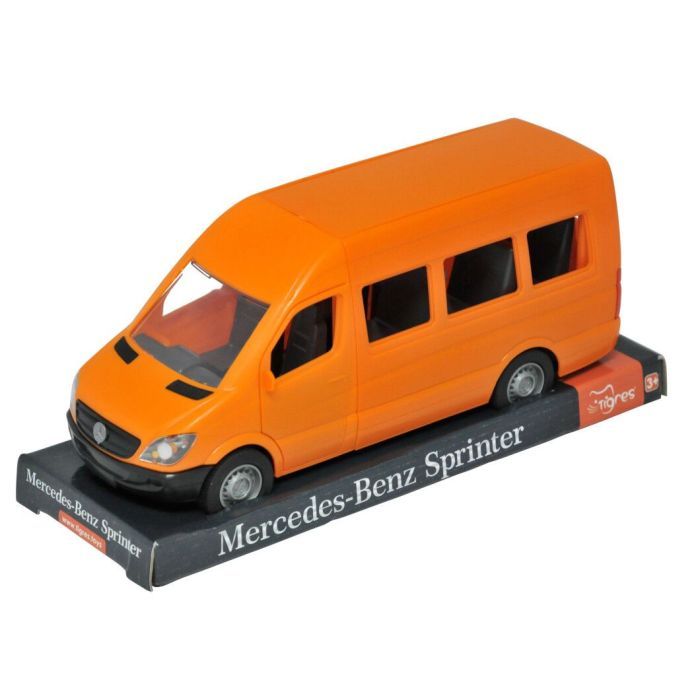 Машина Tigres Mercedes-Benz Sprinter пассажирский (оранжевый) на планшетке (39718)
