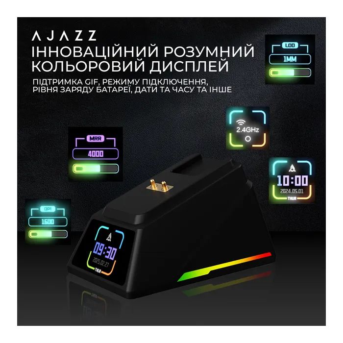 Мышка Ajazz AJ159 APEX Wireless/Bluetooth/USB White (AJM159-A-W) изображение 12