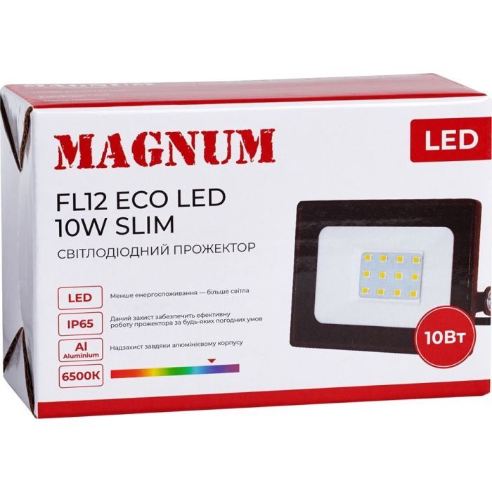 Прожектор MAGNUM FL12 ECO LED 10Вт slim 6500К IP65 (90018080) изображение 5