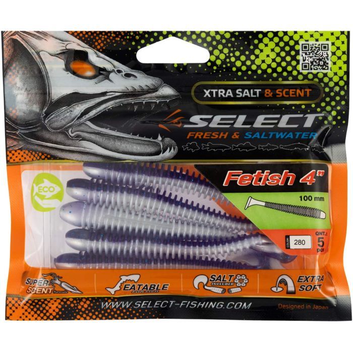 Силикон рыболовный Select Fetish 4" col.999 (5 шт/упак) (1870.04.24) изображение 2