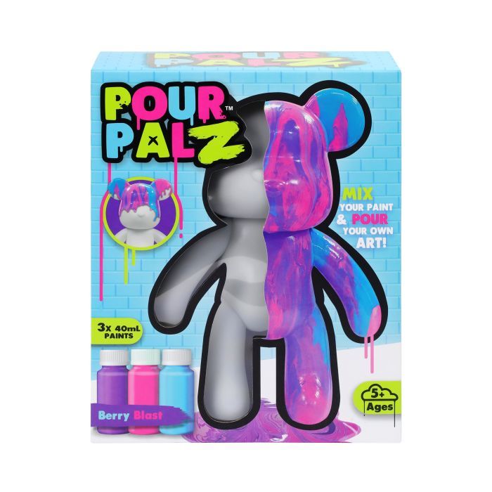 Набор для творчества ToyMonster Pour Palz Флюид Арт - Мишка "Ягодный взрыв" (GS-G08682)