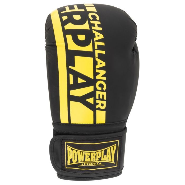Боксерські рукавички PowerPlay 3086 Matt Challenger Чорно-Жовті 14 унцій (PP_3086_14oz_Bl/Yellow) зображення 2