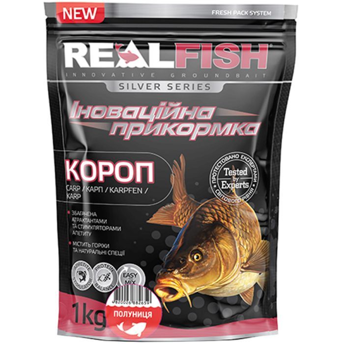 Прикормка Real Fish Silver Series Короп Полуниця 1kg (809.00.27)