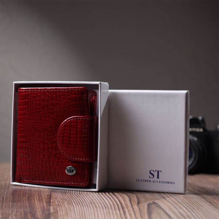 Гаманець ST Leather З натуральної шкіри Червоний (22685) зображення 12