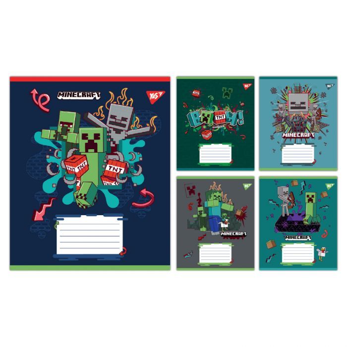 Зошит Yes Minecraft Heroes А5 12 аркушів клітинка (767576)