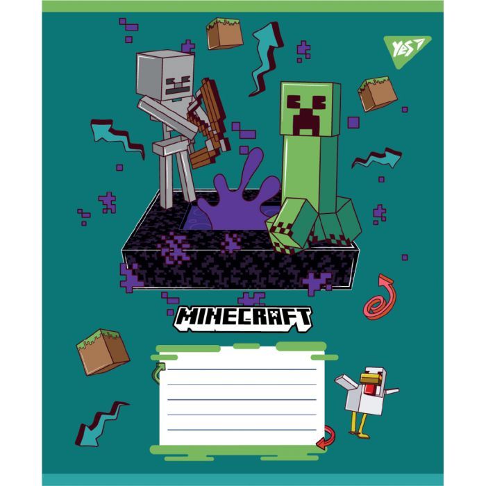 Зошит Yes Minecraft Heroes А5 12 аркушів клітинка (767576) зображення 6