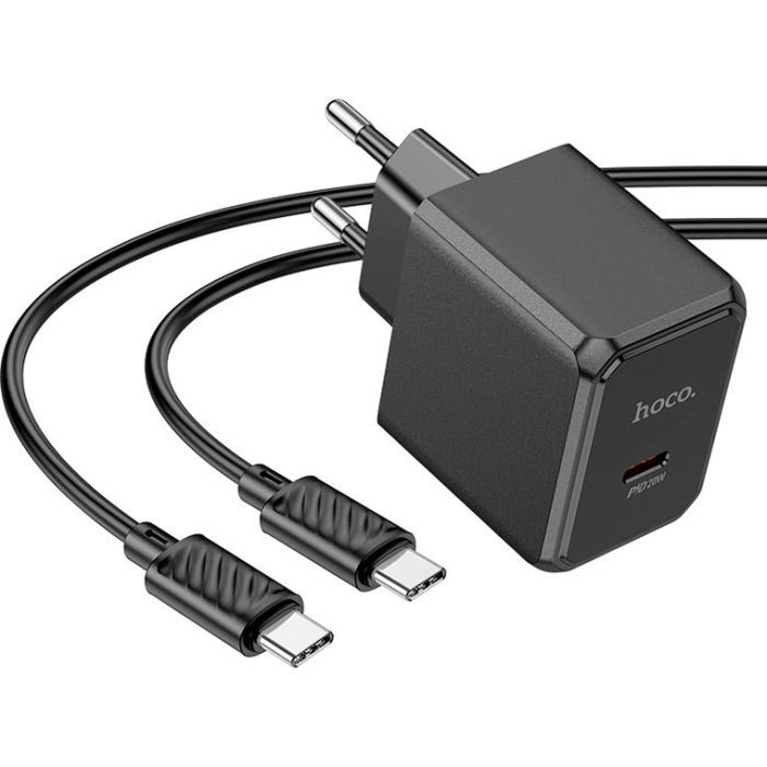 Зарядное устройство HOCO CS13A Ocean USB-C PD20W + cable USB-C to USB-C Black (6942007603843)