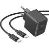 Зарядное устройство HOCO CS13A Ocean USB-C PD20W + cable USB-C to USB-C Black (6942007603843)